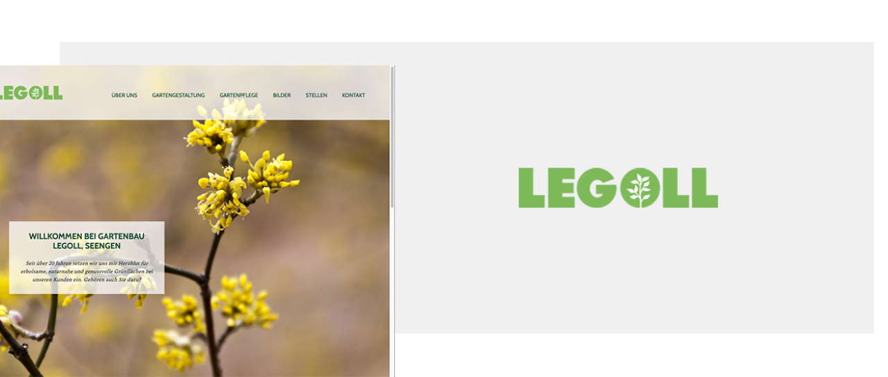 Übersicht Bild und Logo Legoll Gartenbau