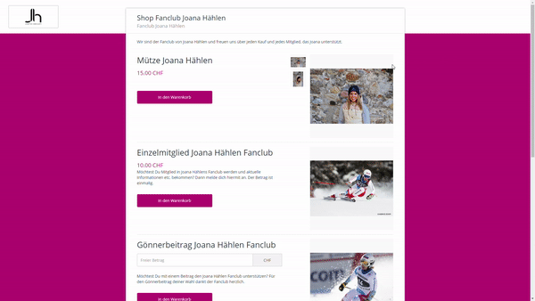 Joana Hählen Webseite Gif-Animation